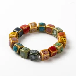 Strand Colorful Unique Ceramic Beads Bracelets Hand Made DIY Artware Retro Bracelet Jewelery Wholesale #FY365