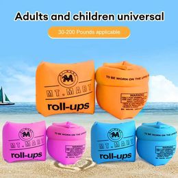 Sand Play Water Fun 1 pair of inflatable swimming armbands for adults and children portable floating circular sleeve pools Buoy childrens water toys Q240517