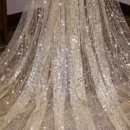 Luxury Cathedral Wedding Veil Bling Bling Bridal Veils Soft Single Tier with Comb Glitters Accessories 283t