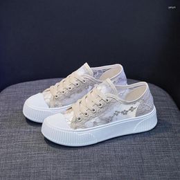 Casual Shoes Summer Women Lace Woman Breathable Mesh Sneakers Flats Platform Floral Loafers Comfort Shallow Walking 35-40