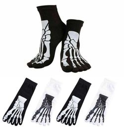 1 pair Socks Punk Rock Men039s 3D Print Terror Skeleton Toe Socks Bone Male Short Socks Hip Hop Scary Skull Five Finger Odd Sox2075690