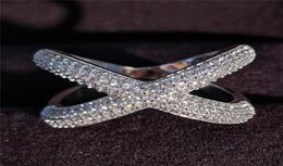 US Size 510 Wedding Rings Handmade Luxury Jewellery 925 Sterling Silver Pave White Sapphire CZ Diamond Gemstones Party Eternity Wom3049661