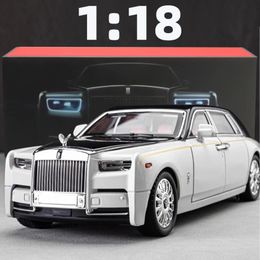 1 18 Rolls-Royce Phantom Model Car Zinc Alloy Pull Back Toy Diecast Car with Sound and Light Realistic Modelling Model Toy 240517