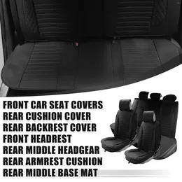 Car Seat Covers X Autohaux Full Set Universal Protectors For 5 Cars Waterproof Non-Slip Black