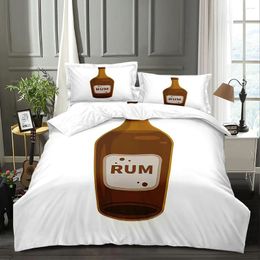 Bedding Sets Sea Adventure Duvet Cover Set Rum Bottle Dark Comforter Microfiber Soft Include 1 2 Pillowcases