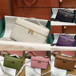 LP bag Loro Piano Bento Designer Bags Tote Lp19 Pouch Luxury Lp Women Leather Crocodile Pattern Extra Pocket Two Way Zipper Handbags Mini Makeup Bags loropina
