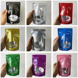 Empty Package Smell Proof Mylar Bag Packaging Stand Up Pouches Heat Seal Resealable Edible Bags with Window Small MOQ Customization 8.5x13cm