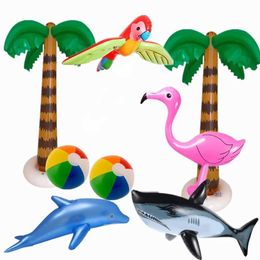 Sand Play Water Fun Inflatable flamingo toy childrens inflatable swimming pool floating garden party decoration Hawaii event supplies Q240517