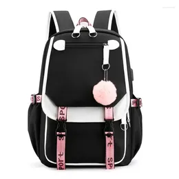 School Bags Korean Style High Backpack For Teenage Girl Fashion Black White Student Girls Schoolbag Cute Book Bag