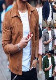 Smart Casual Men Winter Warm Suede Jacket Coat Outwear Solid Colour Long Sleeve Zipper Cardigan Fashion Coats Clothes2883881