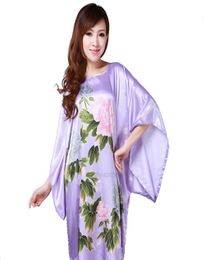 men's and womens Clothing Chinese Women Wholesale-Hot Traditional Sale Nightgown Silk Summer Rayon Bath Robe Kimono Yukata Gown Flower Ps Size SXHYHYA1860757