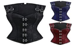 Bustiers Corsets Gothic Steampunk Steel Boned Vintage Corset Bustier Waist Cincher Sleeveless Vest Renaissance Tummy Slimming Sh9520776