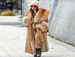 Winter Women Women Faux Pur Coat Long Color Solid Trim Sintra S Belt Ry Warm Jackets Manga Manga Elegante Moda 2111245755569