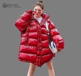 2019 Plus Size Loose Puffer Jacket Women Clothes Winter Coat Thick Warm Cotton Parka Korean Bright Metal Red Outwear Okd6466241501