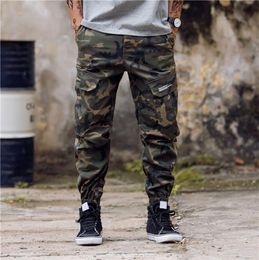 New Arrival Fashion Mens Camouflage Jogging Pants Zipper Overalls Beam Foot Trousers Irregular Pants Hip Hop Mens Pants 28405391088