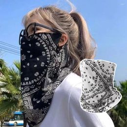 Scarves INS Fashion Silk Sunscreen Face Mask Breathable Thin Half Cover Summer Anti-UV Sleeves For Cycling Bike Motorcycle