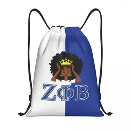 Shopping Bags Custom Zeta Phi Beta Sorority Drawstring Bag Women Men Lightweight ZOB Greek Letter 1920 Sports Gym Storage Backpack