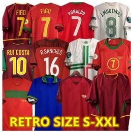 Portugal Retro RONALDO Soccer Jerseys 98 99 10 12 02 04 06 07 08 09 16 17 RUI COSTA FIGO NANI PEPE BOA MORTE Classic Football Shirts Camisetas de futbol Vintage