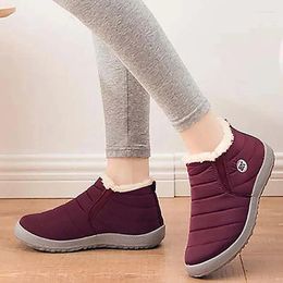 Casual Shoes ATZQOU Women Snow Boots Fashion Platform Slip On For Ankle Waterproof Plush Winter Botas Mujer