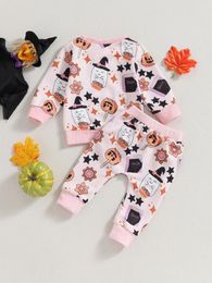 Clothing Sets Cute Halloween Costume Set For Infants Adorable Ghost Pumpkin Print Sweatshirt And Pants Baby Boys Girls