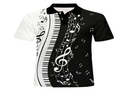 Men Polo Shirt Music Note Piano Keys Printed Men casual 3D Polo Shirt Short Sleeve Tops Shirt Men039s Clothing whole dropsh7737638