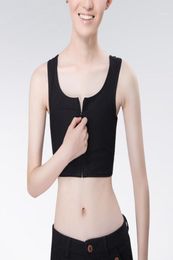 Lesbian Les Bustiers Bra Vest Tank Top Bandage Breast Chest Binder Breathable Zipper Sexy Lingerie Summer Bustiers Corsets14021912