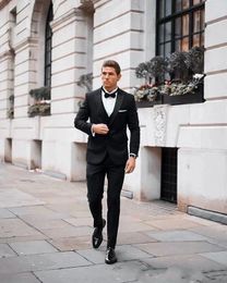 Men's Suits 2024 Black Elegant Formal Wedding Men Groom Tuxedo Prom Slim Fit Blazers Hombre High Quality Custom 3 Piece Set Costume
