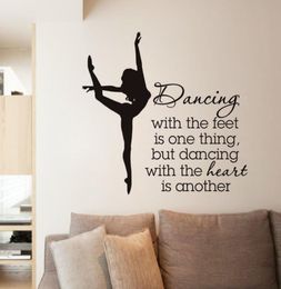 Elegant Ballet Dancer Vinyl Wall Stickers Dancing Wall Sticker For Dancer School High Quality Wallpaper Creative Mural8821955