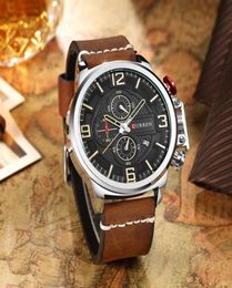 New Men039s Watch CURREN Brand Luxury Fashion Chronograph Quartz Sports Wristwatch High Quality Leather Strap Date Male Clock8804240