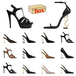 Platform Leather Womens Luxury High Heels Designer Sandals Luxury Classics Lady Heel Bottoms Suede Slides With Box Party Wedding Slingback Pumps Leopard Slippers
