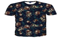 Mr 1991inc Skulls Fashion T Shirt Men039S 3d Tshirt Short Sleeve Shirt Funny Print Many Skull Flowers Asia Size M to 4XL4883816