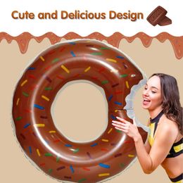 Sand Play Water Fun 1 inflatable donut swimming ring for adults summer swimming pool party swimming pool floating safety inflatable cushion toy Q240517