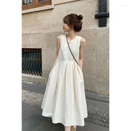 Casual Dresses Sleeveless Female Dress Summer 2024 Fashion White Pregnant Woman Sundress
