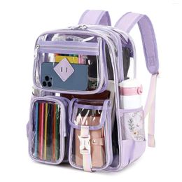 School Bags Transparent Backpack For Boys Girls Large Capacity PVC Waterproof Backpacks College Book Primary Schoolbags