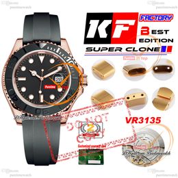 126655 VR3235 Automatic Mens Watch KF 40 3D Ceramic Bezel Black Dial 18K Rose Gold Wrapped 904L Steel Case Oysterflex Strap Super Edition Same Series Card Puretime