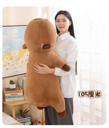 Ugly Cute Capybara Plush Toy Giant Soft Animal Brown Capybara Doll Sleeping Pillow Gift Decoration 39inch 100cm DY10183