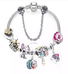 Fashion P Style Charm Bracelet Women Clear Crystal Unicorn European Charm Beads Cartoon Princess Dangle Fits P Charm Bracelets Necklace DIY Jewelry9918856