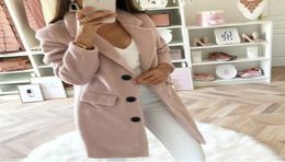 Women 2020 Winter Coats and Jackets Plus Size Long Wool Warm Korean Elegant Vintage Coat Three Buttons Cloak Cape Solid Jacket9661808