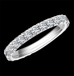 Aew Solid 14k 585 White Gold 12ctw 2mm Df Colour Eternity Wedding Band Moissanite for Women Ladies Ring J01121843240