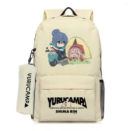 Backpack Yuru Camp Kagamihara Nadeshiko Shima Rin Large Capacity Schoolbag Laptop Boys Girls School Books Bags Rucksack