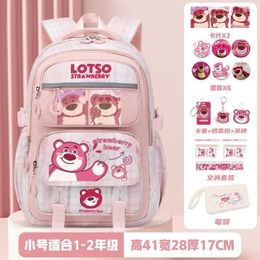 School Bags Strawberry Bear Cartoon Children's Backpack Large Capacity Student Schoolbag