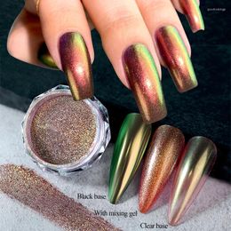 Nail Glitter 12 Colors Chameleon Pearl Mirror Powder Sparkly Magic Aurora Chrome Powde 0.5g/jar Super-Thin Dust