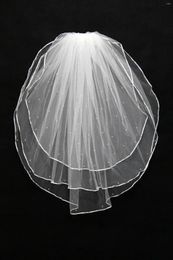 Bridal Veils Short Tulle Pearl Wedding One Layer With Comb Ivory Long Veil For Bride Marriage Accessories