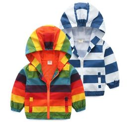 2019 Spring Autumn Children stripe Hooded Kids Jacket Boys Outerwear Coats Active Boy Windbreaker Baby Clothes Clothing1392095