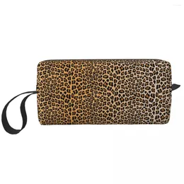 Cosmetic Bags Leopard Print Makeup Bag Organiser Storage Dopp Kit Toiletry For Women Beauty Travel Pencil Case