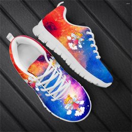 Casual Shoes Ladies Dental Fairy Print Sneakers Cute Cartoon Tooth/Dentist Trend Design Lace-up Flat Breathable Walking