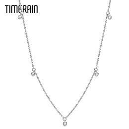 Pendant Necklaces Choker 2.5mm Bubble Moisturite Necklace 100% 925 SterlSilver Round Diamond Necklace Girl Gift Jewelry 16+2 inches J240516