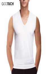 Mens Undershirts White Sleeveless Shirt V Neck Underwear Undershirt Bodybuilding Vest Fitness Apparel Plus Size 56XL Tanks 50678416870