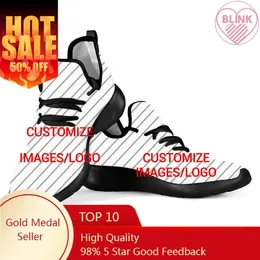 Casual Shoes Custom Customised Picture Women Mesh Knit Sneakers Lace Up Flats Ladies Breathable Fashion Light DIY