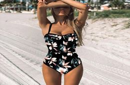 2020 New Sexy One Piece Swimsuit Women Swimwear Cut Out Bathing Suit Summer Push Up Monokini Print Swim Suit Beach Wear Female C103634049